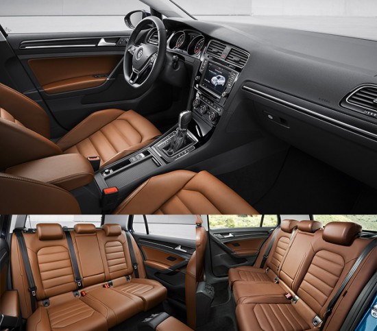 Volkswagen Golf 7 коричневая кожа салона